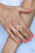 Load image into Gallery viewer, Blossoming Sunbeams - Orange (Cat&#39;s Eye Stone)  Ring
