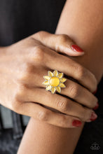 Load image into Gallery viewer, Blossoming Sunbeams - Yellow (Cat&#39;s Eye Stone) Ring
