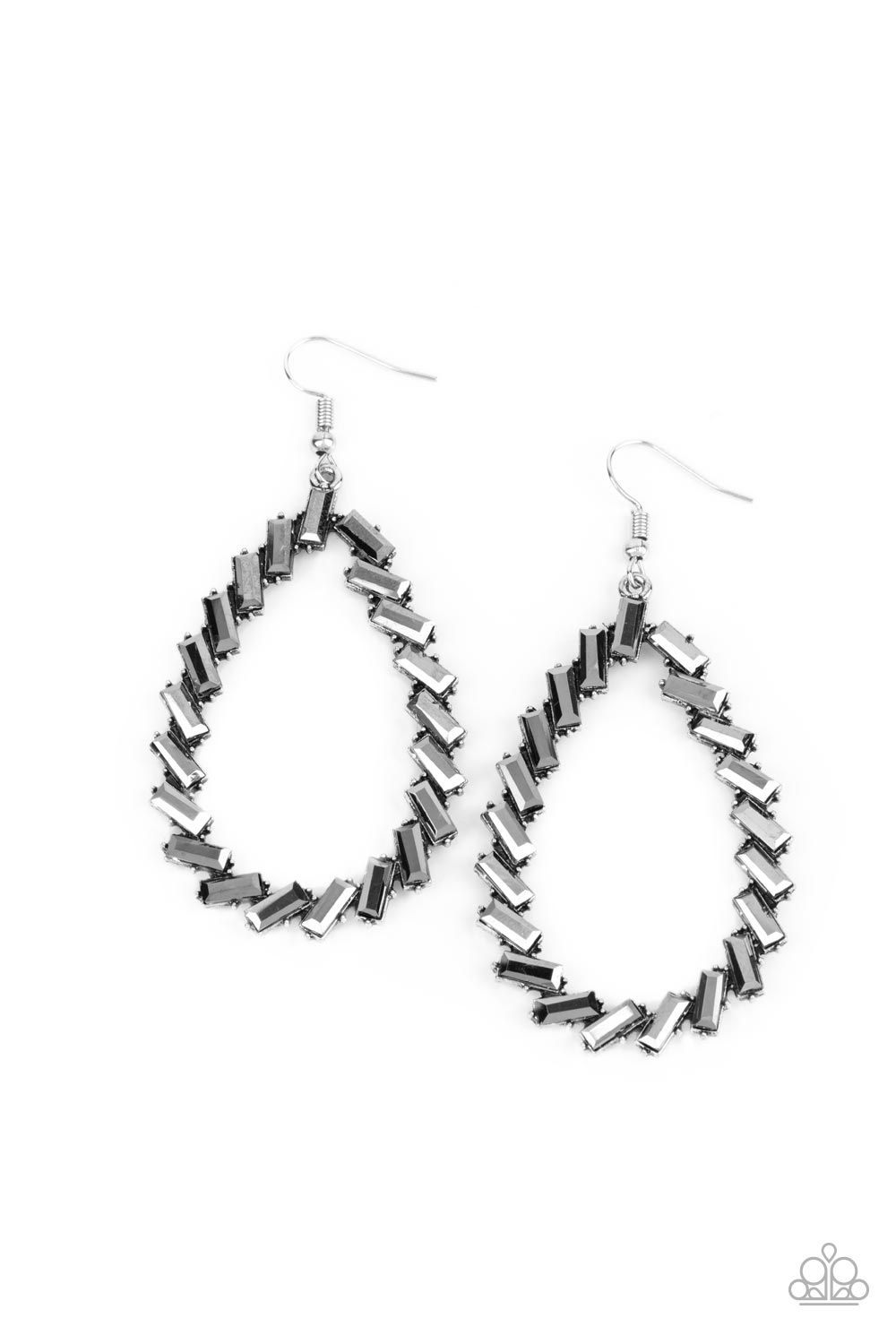 Striking RESPLENDENCE - Silver (Hematite Rhinestones) Earring freeshipping - JewLz4u Gemstone Gallery