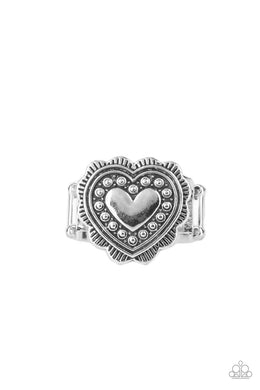 Southern Soulmate - Silver (Heart Frame) Ring freeshipping - JewLz4u Gemstone Gallery