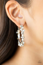 Load image into Gallery viewer, Let There Be SOCIALITE - White Hoop Earring
