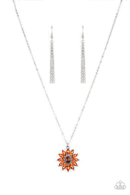 Formal Florals - Orange Necklace freeshipping - JewLz4u Gemstone Gallery