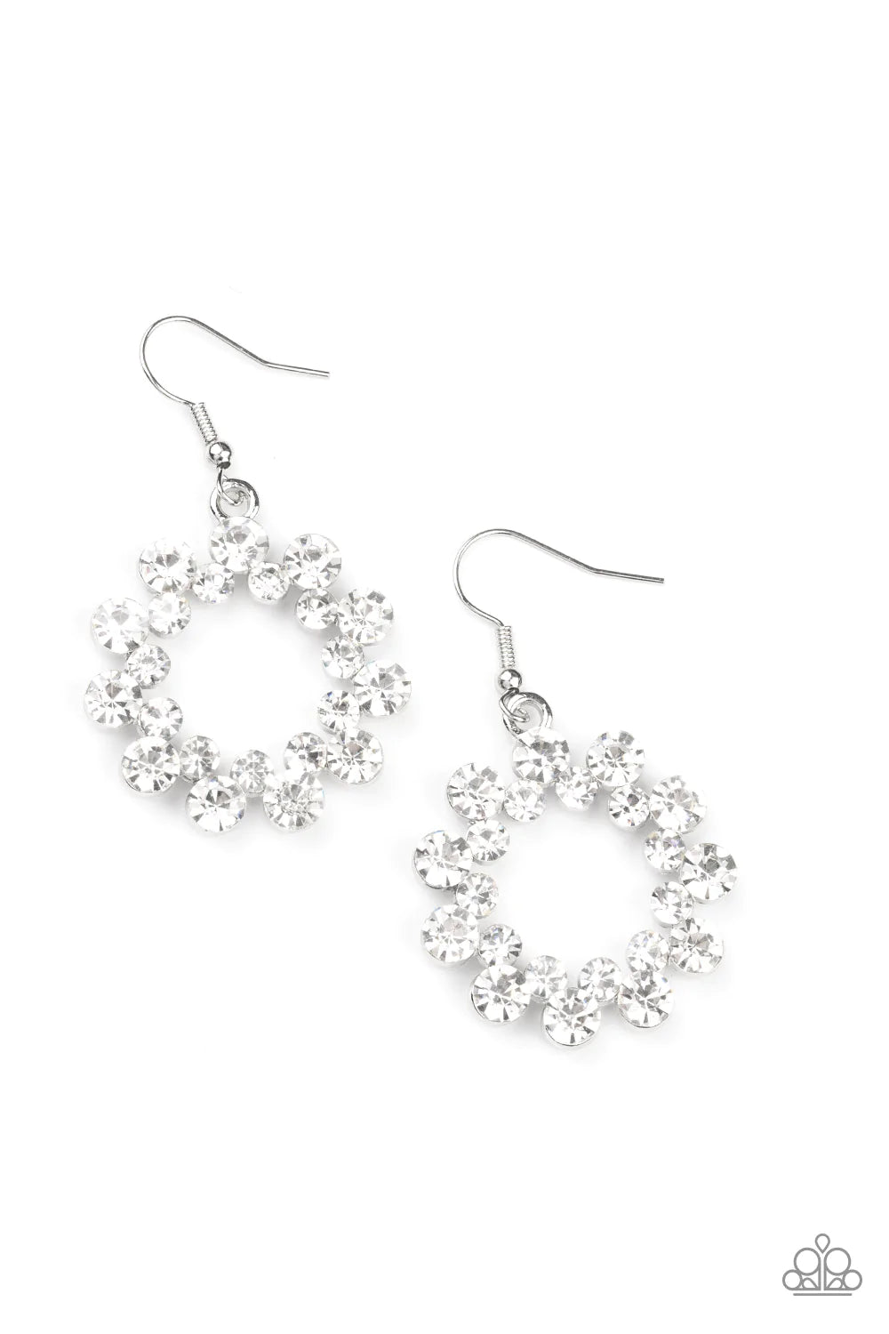 Champagne Bubbles - White (Rhinestone) Earring