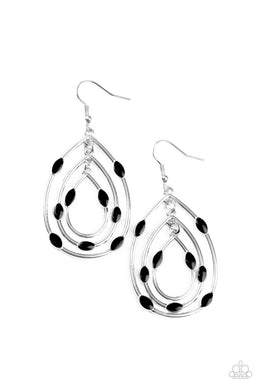 Rippling Rapport - Black Earring freeshipping - JewLz4u Gemstone Gallery