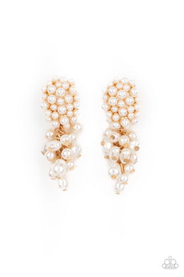 Fabulously Flattering - Gold (White Pearls) Post Earring freeshipping - JewLz4u Gemstone Gallery