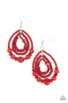 Prana Party - Red Earring freeshipping - JewLz4u Gemstone Gallery