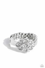 Load image into Gallery viewer, Floral Frou-Frou - White (Rhinestone) Ring
