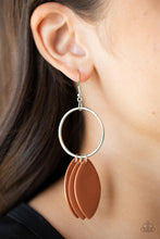 Load image into Gallery viewer, Leafy Laguna - Brown (Adobe Leather) Earring freeshipping - JewLz4u Gemstone Gallery
