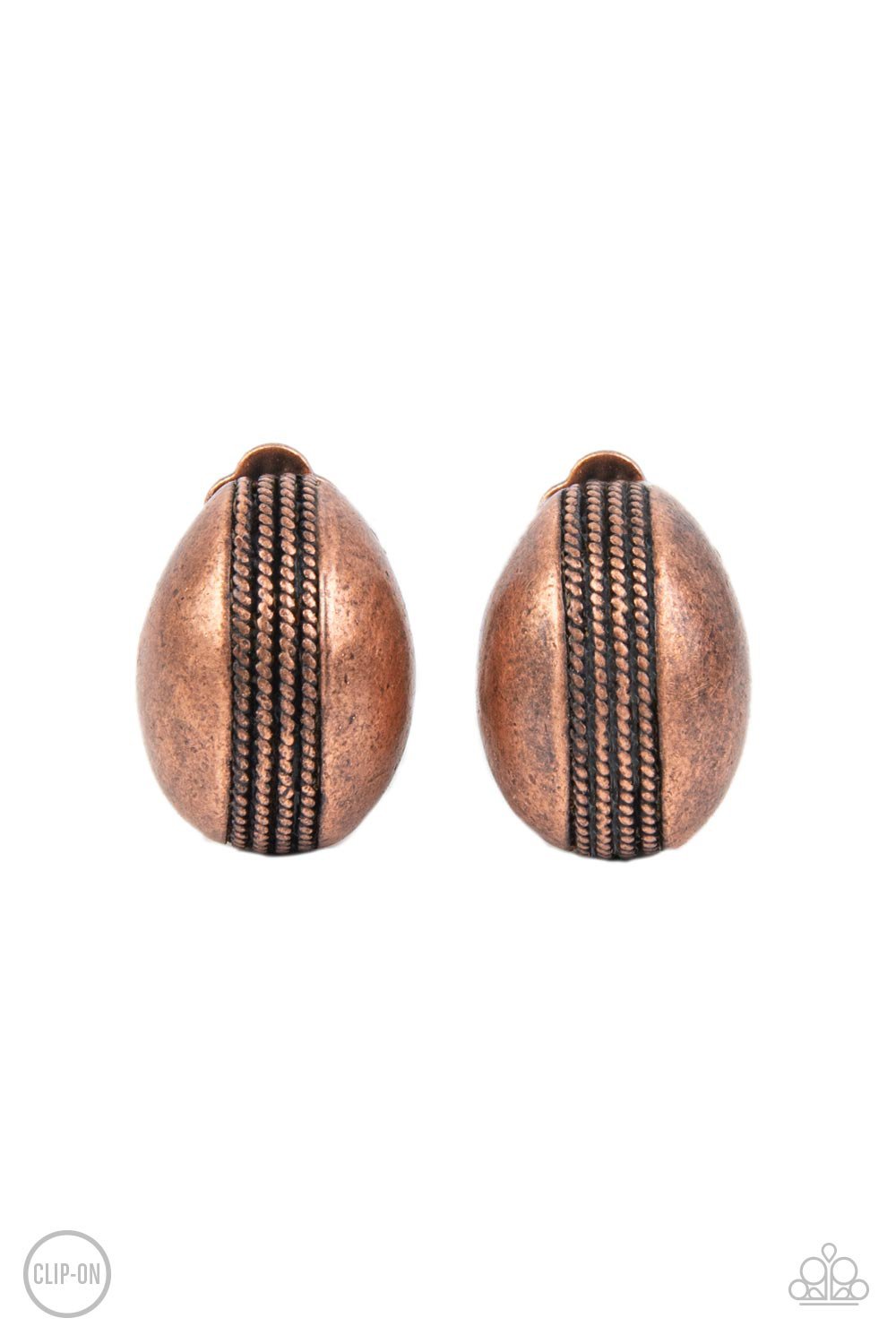 Classic Curves - Copper Clip On Earring freeshipping - JewLz4u Gemstone Gallery
