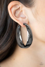 Load image into Gallery viewer, Flat Out Flawless - Black (Gunmetal) Hoop Earring
