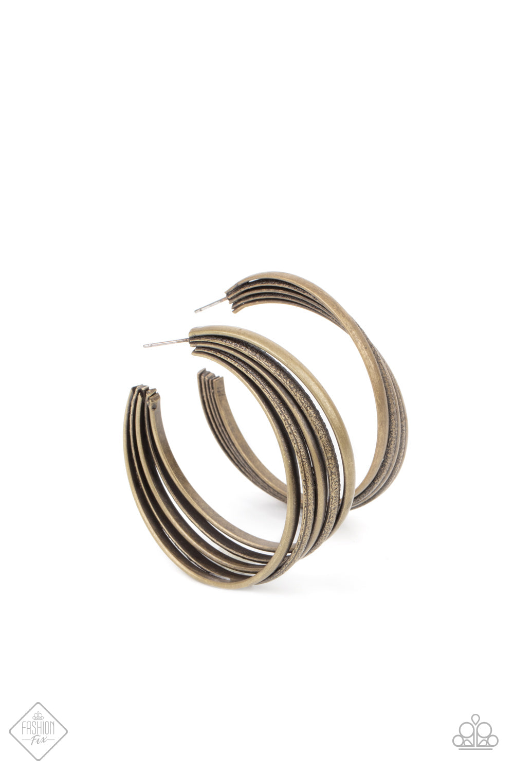 In Sync - Brass Earring freeshipping - JewLz4u Gemstone Gallery
