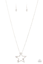 Load image into Gallery viewer, I Pledge Allegiance to the Sparkle - White (Rhinestone) Star Necklace
