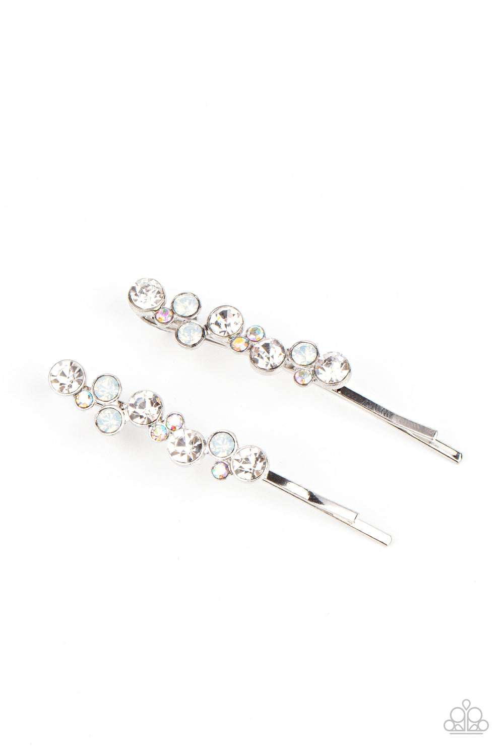 Bubbly Ballroom - White (Opal and Iridescent) Hair Clip