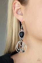Load image into Gallery viewer, Galactic Drama - Black (Hematite Rhinestone) Earring
