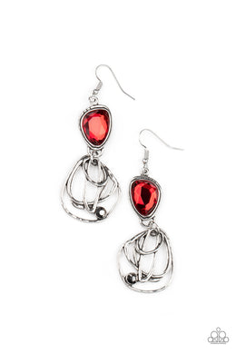 Galactic Drama - Red Earring freeshipping - JewLz4u Gemstone Gallery