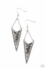 Load image into Gallery viewer, Sharp-Dressed Drama - Silver (Smoky Rhinestone) Earring
