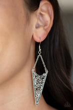 Load image into Gallery viewer, Sharp-Dressed Drama - Silver (Smoky Rhinestone) Earring
