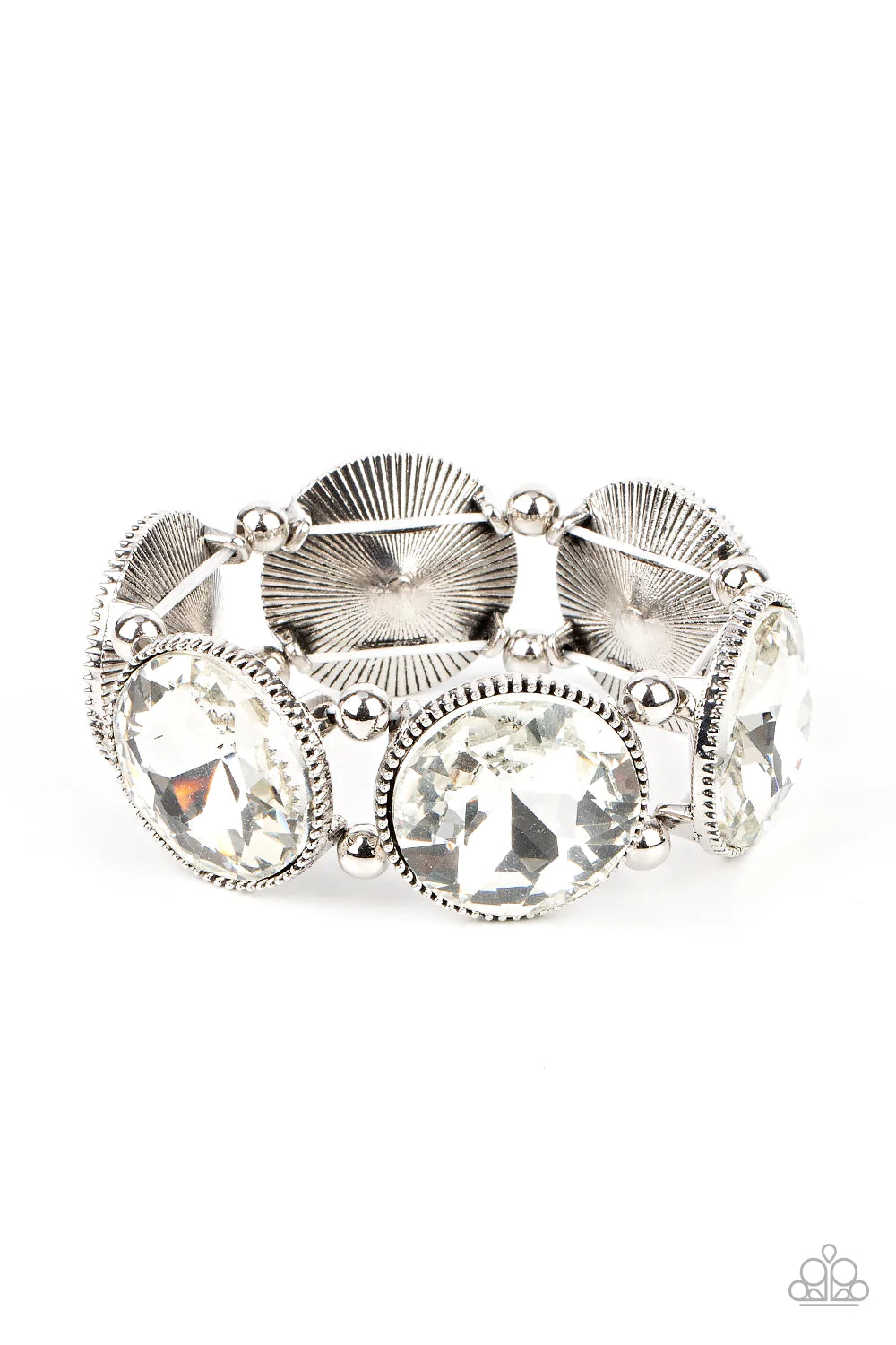 Powerhouse Hustle - White (Rhinestone) Bracelet
