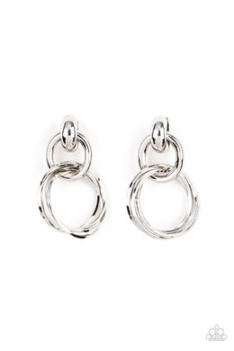 Dynamically Linked - Silver Post Earring freeshipping - JewLz4u Gemstone Gallery