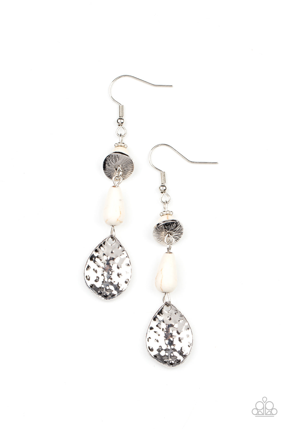 Artfully Artisan - White (Stone Beads) Earring