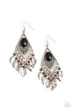 Load image into Gallery viewer, Earthy Etiquette - Black (Stone w/ Brown Wood Beads) Earring
