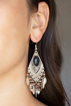 Load image into Gallery viewer, Earthy Etiquette - Black (Stone w/ Brown Wood Beads) Earring
