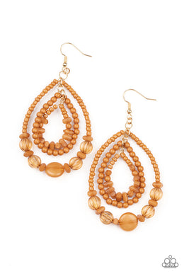 Prana Party - Brown (Seed Bead) Earring freeshipping - JewLz4u Gemstone Gallery