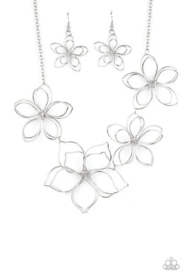 Flower Garden Fashionista - Silver Necklace freeshipping - JewLz4u Gemstone Gallery