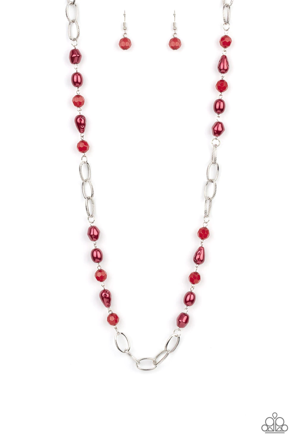Tea Party Tango - Red Necklace