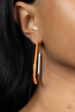 Load image into Gallery viewer, Beaded Bauble - Orange Earring
