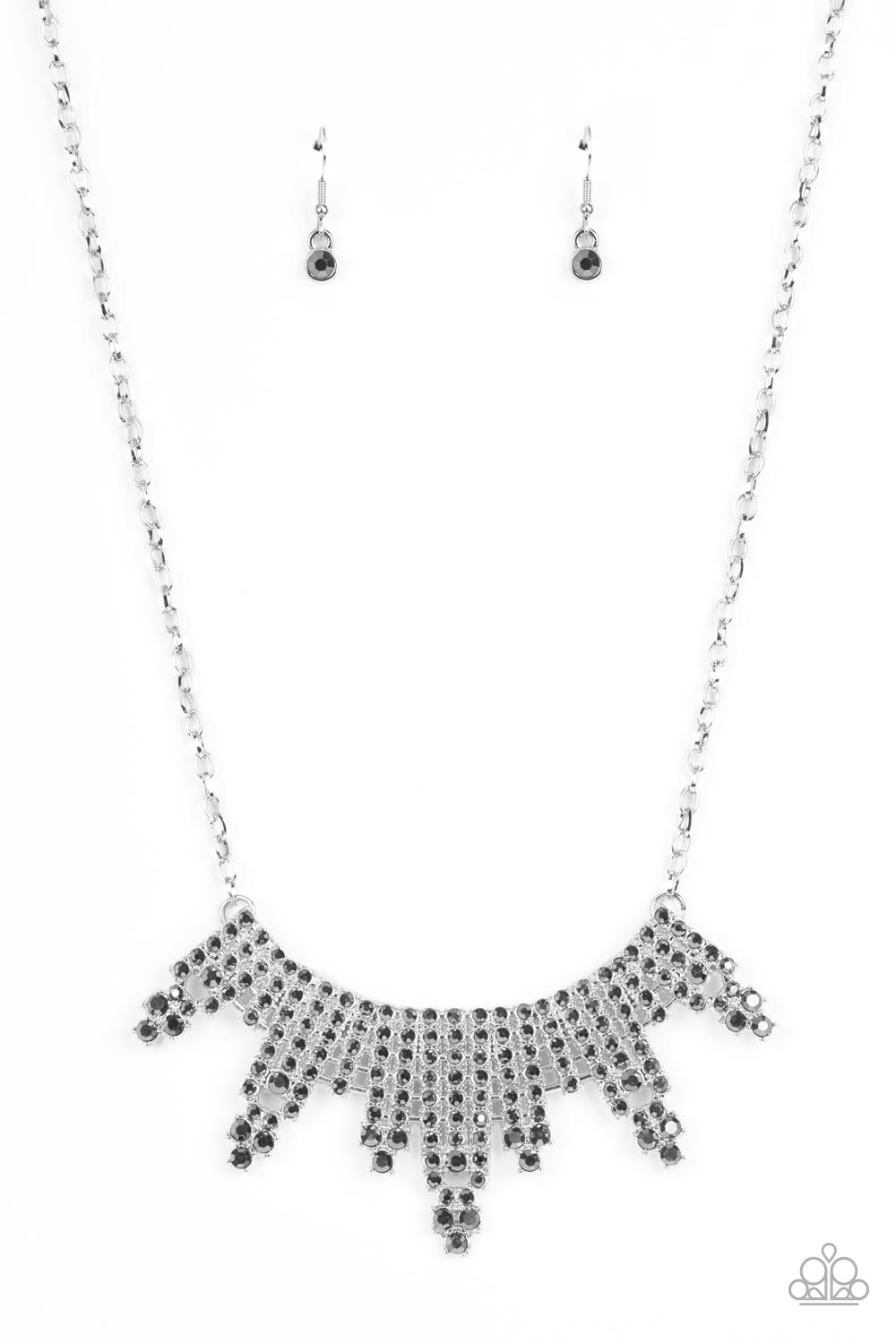 Skyscraping Sparkle - Silver (Hematite) Necklace