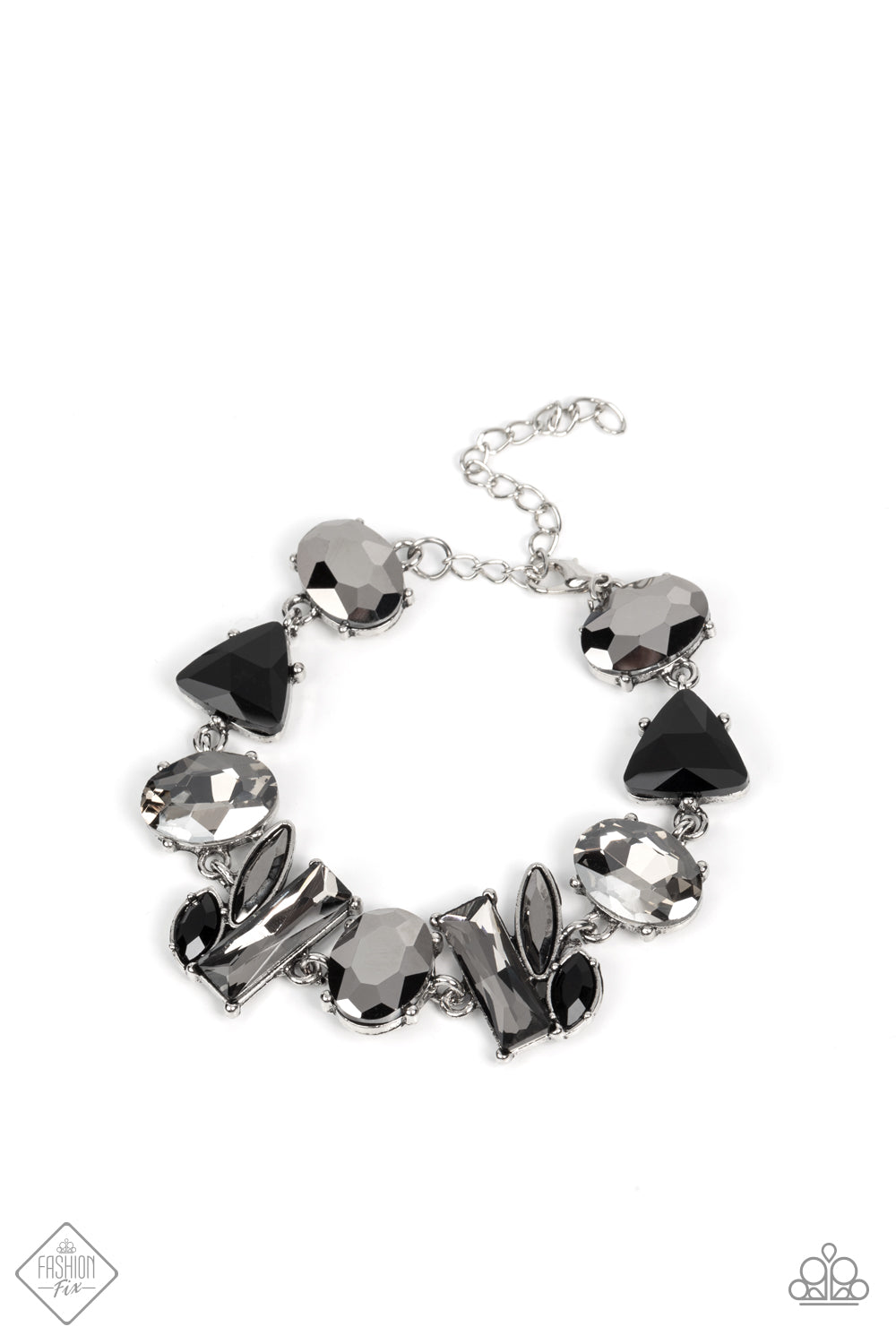 Marvelously Modish - Silver (Hematite/Black) Necklace (MM-1121) freeshipping - JewLz4u Gemstone Gallery