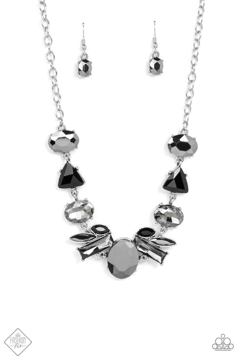 Modern Day Marvel - Silver (Hematite Gem) Necklace (MM-1121) freeshipping - JewLz4u Gemstone Gallery