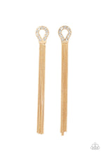 Load image into Gallery viewer, Dallas Debutante - Gold (White Rhinestone) Post Earring
