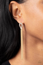 Load image into Gallery viewer, Dallas Debutante - Gold (White Rhinestone) Post Earring
