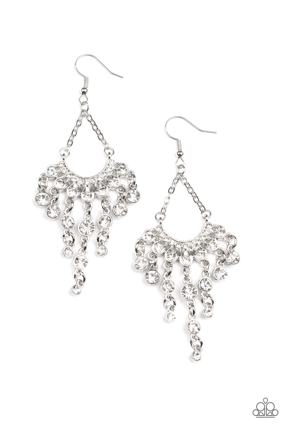 Commanding Candescence - White (Rhinestone) Earring