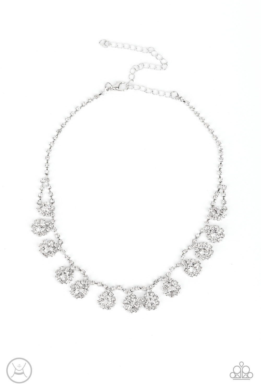 Princess Prominence - White (Rhinestone) Necklace freeshipping - JewLz4u Gemstone Gallery