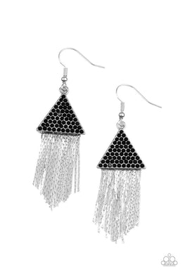 Pyramid SHEEN - Black (Rhinestone) Earring freeshipping - JewLz4u Gemstone Gallery