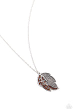 Load image into Gallery viewer, A Mid-AUTUMN Nights Dream - Brown (Topaz Rhinestone) Leaf Necklace

