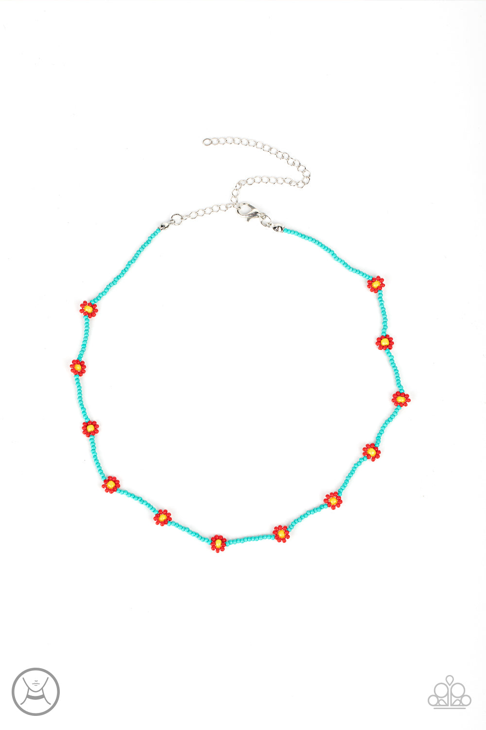 Colorfully Flower Child - Blue Necklace