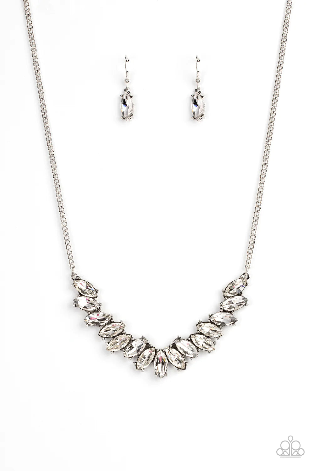 Galaxy Game Changer - White (Rhinestone) Necklace