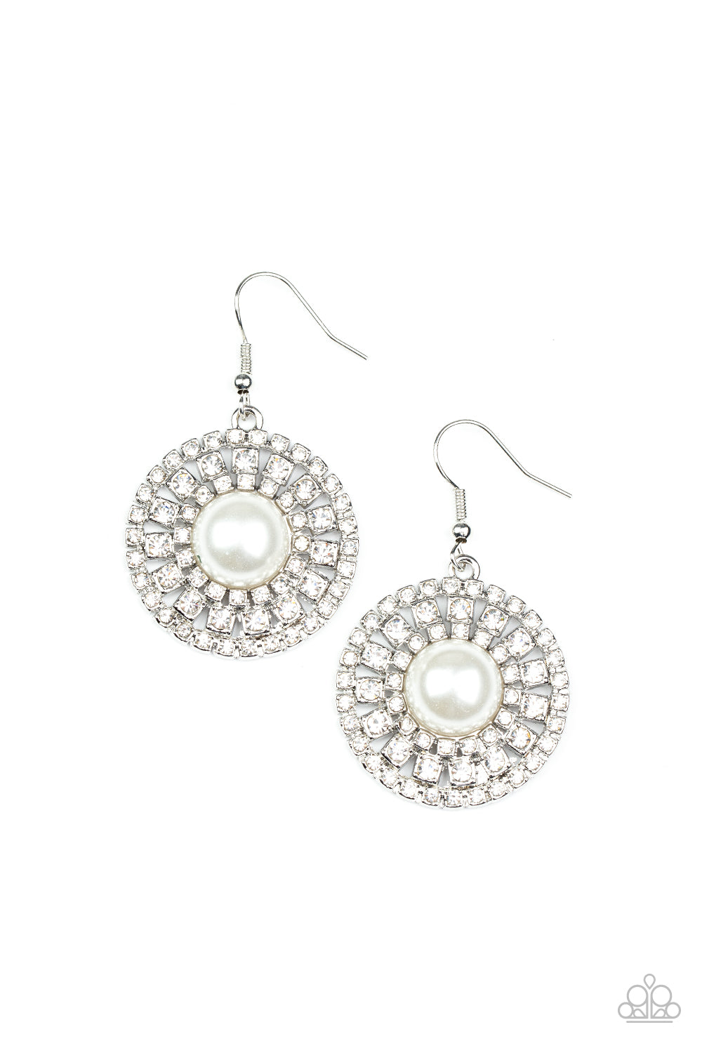 Century Classic - White (Pearly/Rhinestone) Earring