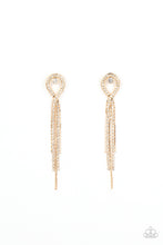 Load image into Gallery viewer, Luxury Lasso - Gold Post (White Rhinestone) Earring
