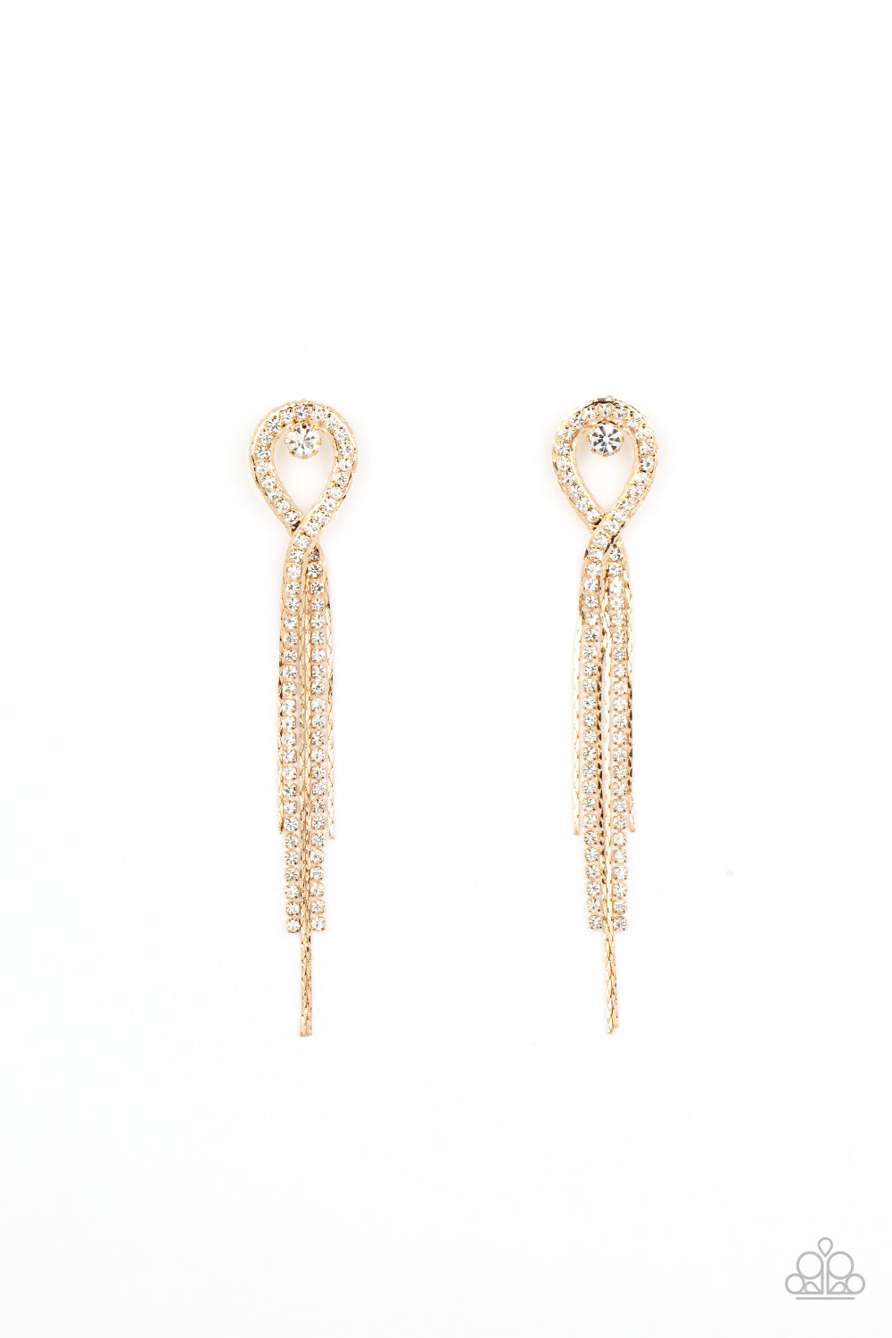 Luxury Lasso - Gold Post (White Rhinestone) Earring