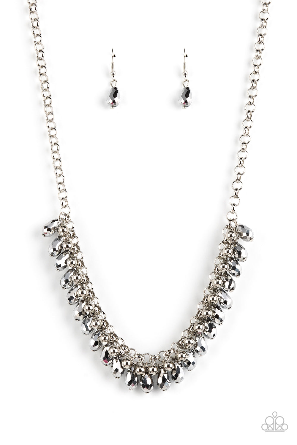 Metro Monarchy - Silver (Teardrop) Bead Necklace