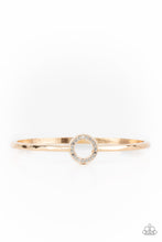 Load image into Gallery viewer, Center COUTURE - Gold (White Rhinestone Center) Bangle Bracelet
