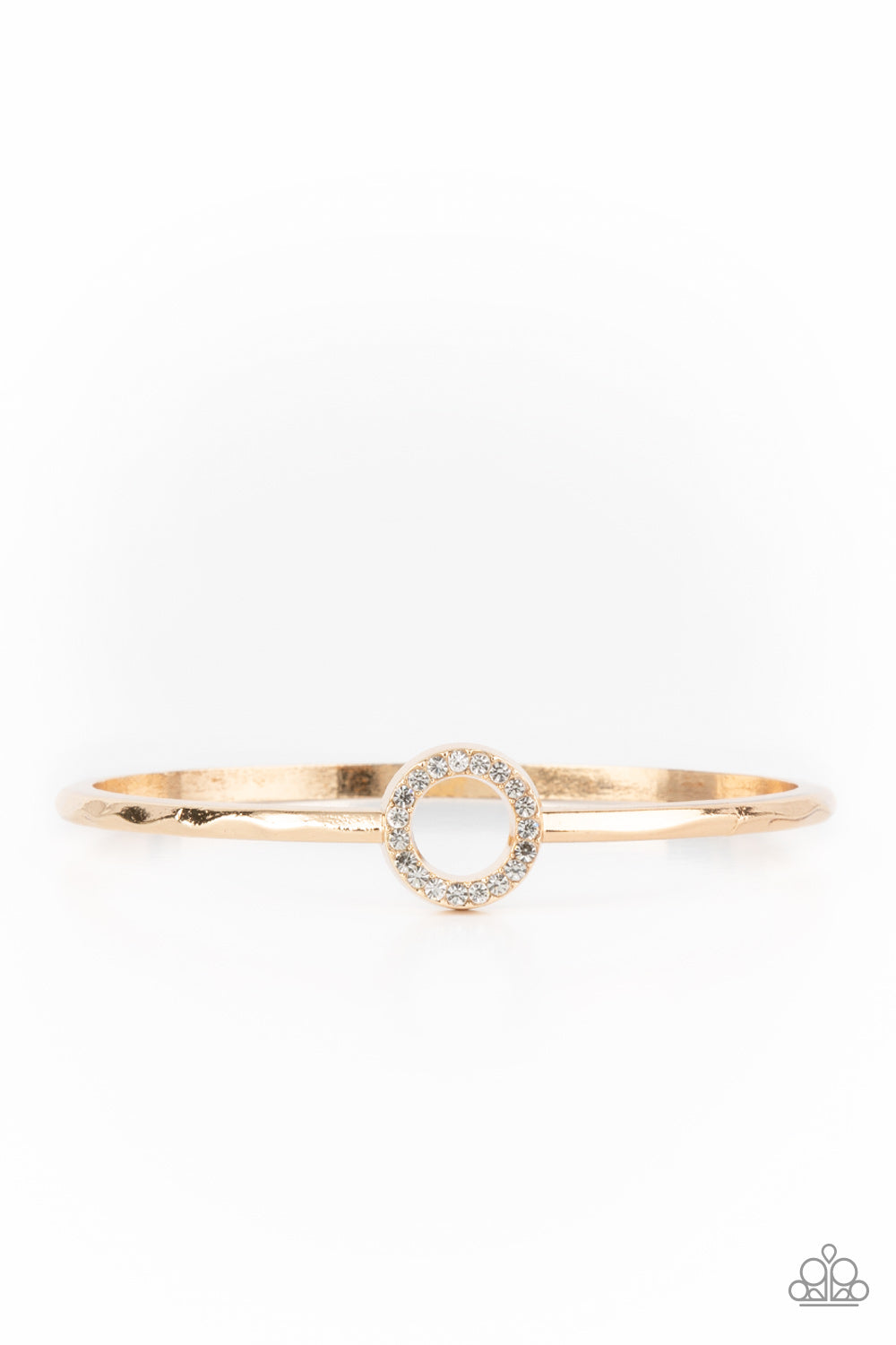 Center COUTURE - Gold (White Rhinestone Center) Bangle Bracelet