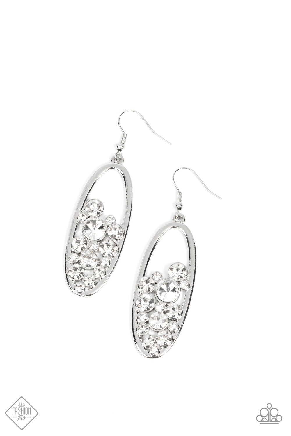 Prismatic Poker Face - White Earring (FFA-1121) freeshipping - JewLz4u Gemstone Gallery