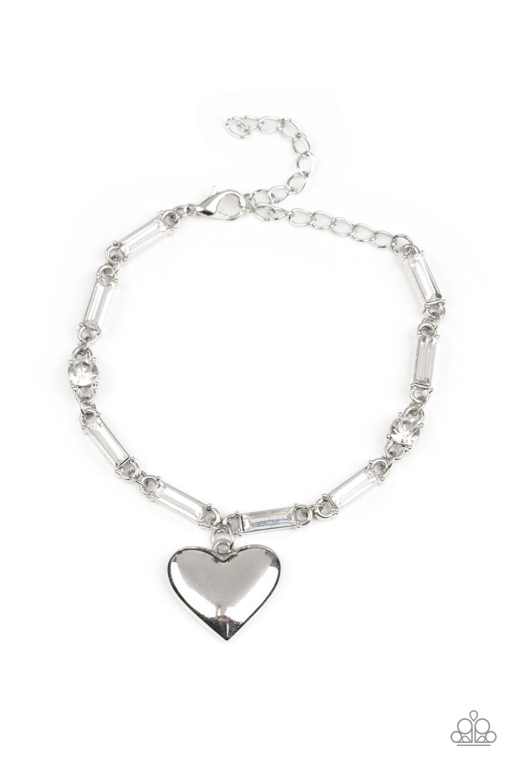Sweetheart Secrets - White (Heart) Bracelet freeshipping - JewLz4u Gemstone Gallery