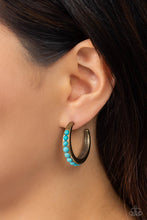 Load image into Gallery viewer, Rural Relaxation - Brass (Turquoise) Hoop Earring
